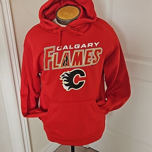 NHL Men's Hockey Calgary Flames Hoodie Long Sleeves Sweater Medium Red - Picture 2 of 16
